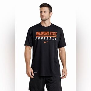 Nike Dri-Fit Oklahoma State OSU Football T-Shirt Men XXL Black Orange